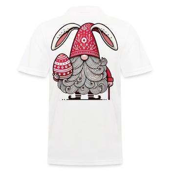 Gnome de Pâques avec œuf et oreilles de lapin - Polo Homme - blanc - Dos - Kai (181cm)