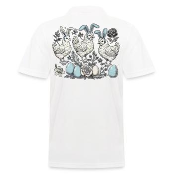Poules de Pâques poussin Rétro Lapin de Pâques Poulet - Polo Homme - blanc - Dos - Kai (181cm)