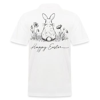 Easter Bunny Happy Easter Retro Vintage Style - Men's Polo Shirt - white - Back - Kai (181cm)