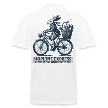 Easter Hopline Express Retro Aesthetic - Men's Polo Shirt - white - Back - Kai (181cm)