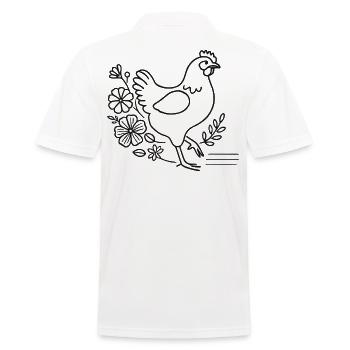 Pâques, Poulet Amateur, Floral, Cottagecore - Polo Homme - blanc - Dos - Kai (181cm)