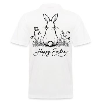 Lapin rétro de Pâques Vintage Cottagecore Esthétique - Polo Homme - blanc - Dos - Kai (181cm)