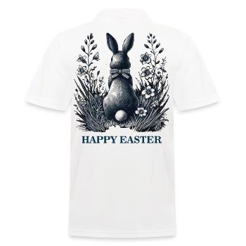 Easter Bunny Retro Vintage Aesthetics Happy Easter - Men's Polo Shirt - white - Back - Kai (181cm)