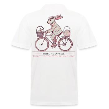 Ostern Hopline Express Retro Hase Vintage Charme - Männer Poloshirt - Weiß - Hinten - Kai (181cm)