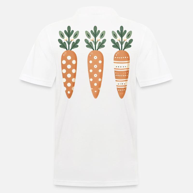 Cute Easter Carrot Pattern - Men's Polo Shirt - white