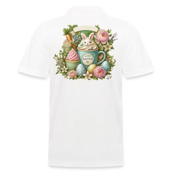 Easter Bunny Coffee Mug Happy Easter - Men's Polo Shirt - white - Back - Kai (181cm)