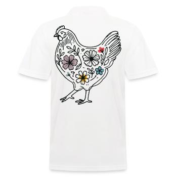 Poulet de Pâques avec des fleurs pour les amateurs de poulet - Polo Homme - blanc - Dos - Kai (181cm)