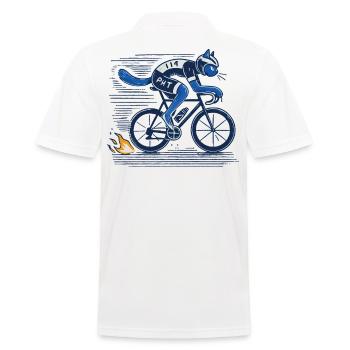Vélo de route : un chat design pour les amateurs de cyclisme sportif - Polo Homme - blanc - Dos - Kai (181cm)