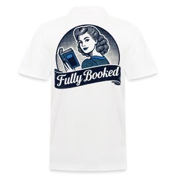 Retro Book Girl Design for Book Lovers and - Men's Polo Shirt - white - Back - Kai (181cm)