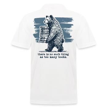 Retro Book Design Funny Book Lover Saying - Men's Polo Shirt - white - Back - Kai (181cm)