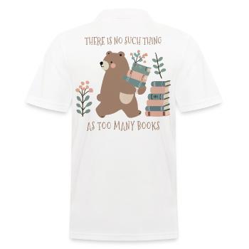 lustiger bücherliebhaber bär Cottagecore Stil - Männer Poloshirt - Weiß - Hinten - Kai (181cm)