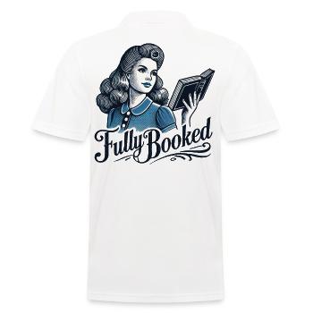 Retro Bookish Girl Book Lover Saying - Men's Polo Shirt - white - Back - Kai (181cm)