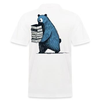 Books Bookworm Book Lover Funny Book - Men's Polo Shirt - white - Back - Kai (181cm)