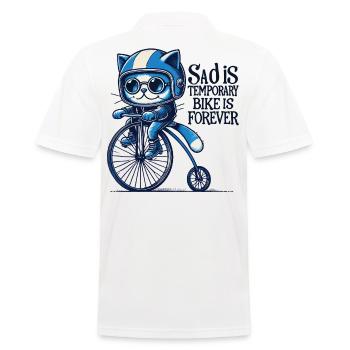 Cats Bicycle Design with Saying for Cyclists - Men's Polo Shirt - white - Back - Kai (181cm)