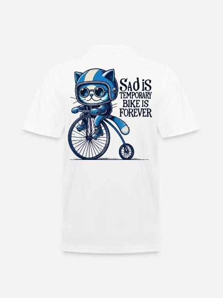 Cats Bicycle Design with Saying for Cyclists - Men's Polo Shirt - white