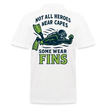 Not all heroes wear capes and fins - Men's Polo Shirt - white - Back - Kai (181cm)