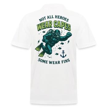Tous les héros ne portent pas de capes palmes Diver Sea - Polo Homme - blanc - Dos - Kai (181cm)