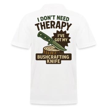 Prepper Survival Bushcrafting Knife Therapy - Men's Polo Shirt - white - Back - Kai (181cm)