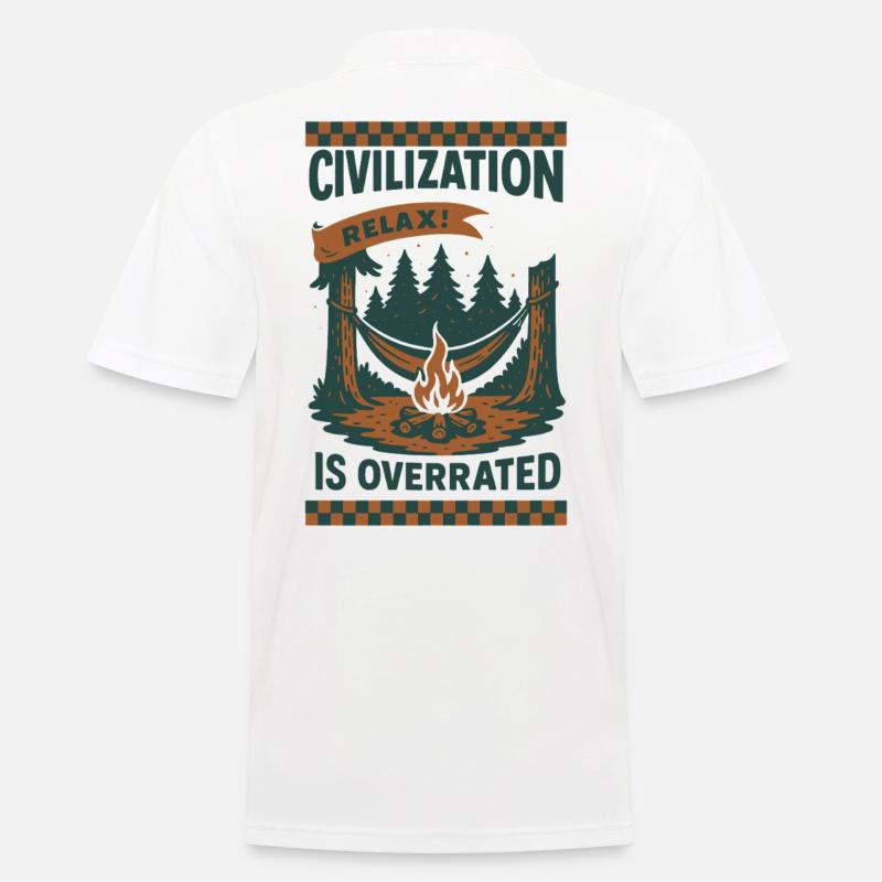Prepper Survival Bushcrafting Zivilisation - Männer Poloshirt - Weiß