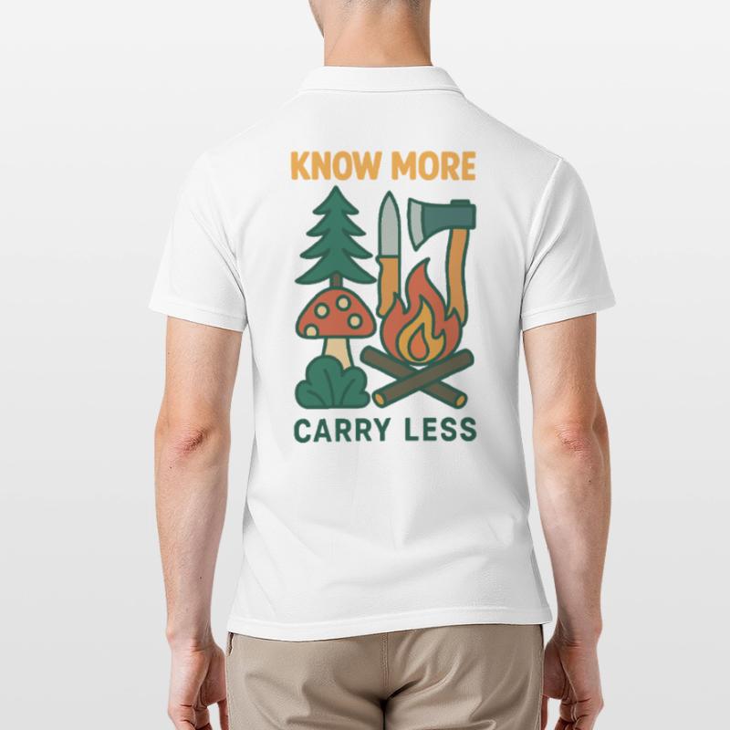 More knowledge less carry survival techniques Men's Polo Shirt