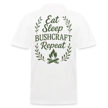 Eating Sleeping Bushcraft Repetition Prepper - Men's Polo Shirt - white - Back - Kai (181cm)