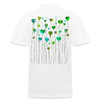 Coeurs sur tige coeurs verts merci beaucoup - Polo Homme - blanc - Dos - Kai (181cm)