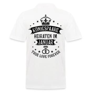 Königspaare heiraten im Januar Brautpaar Hochzeit - Männer Poloshirt - Weiß - Hinten - Kai (181cm)
