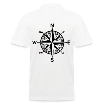 Nautic Wind Rose - Men's Polo Shirt - white - Back - Kai (181cm)