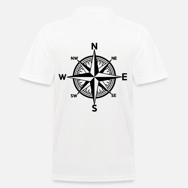 Nautic Windrose - Männer Poloshirt - Weiß