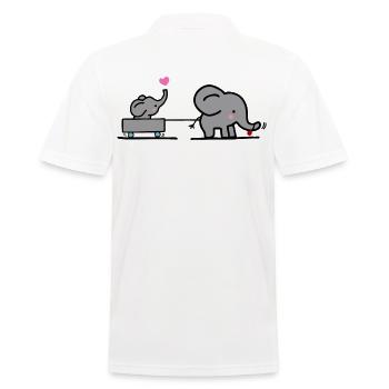 Le grand éléphant attire le petit éléphant - Polo Homme - blanc - Dos - Kai (181cm)