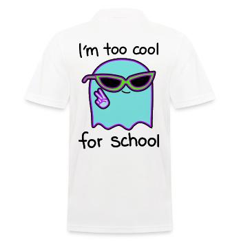 Lässig und frech zu cool für Schule - Männer Poloshirt - Weiß - Hinten - Kai (181cm)