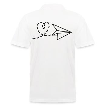 Love and Adventure Heart with Paper Airplane - Men's Polo Shirt - white - Back - Kai (181cm)