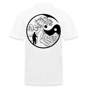 The path is the destination vector black - Men's Polo Shirt - white - Back - Kai (181cm)