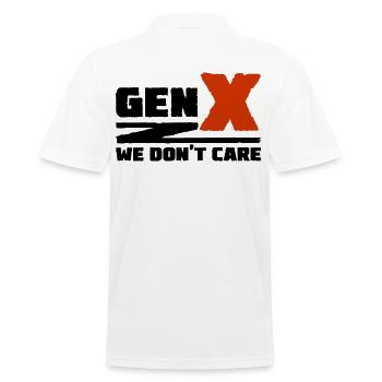 Generation X - We don't care - Men's Polo Shirt - white - Back - Kai (181cm)