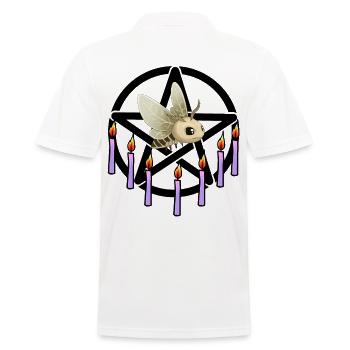 Halloween Motte Okkult Spirituell Pentagramm - Männer Poloshirt - Weiß - Hinten - Kai (181cm)