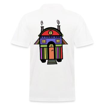 Construction trailer colorful colorful hippie house living eco - Men's Polo Shirt - white - Back - Kai (181cm)