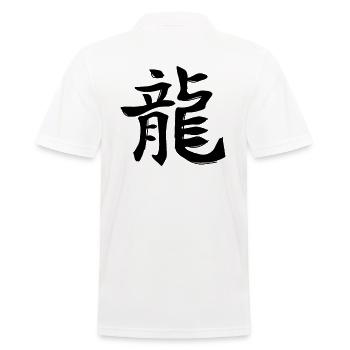Dragon Chinese Zodiac Sign - Men's Polo Shirt - white - Back - Kai (181cm)