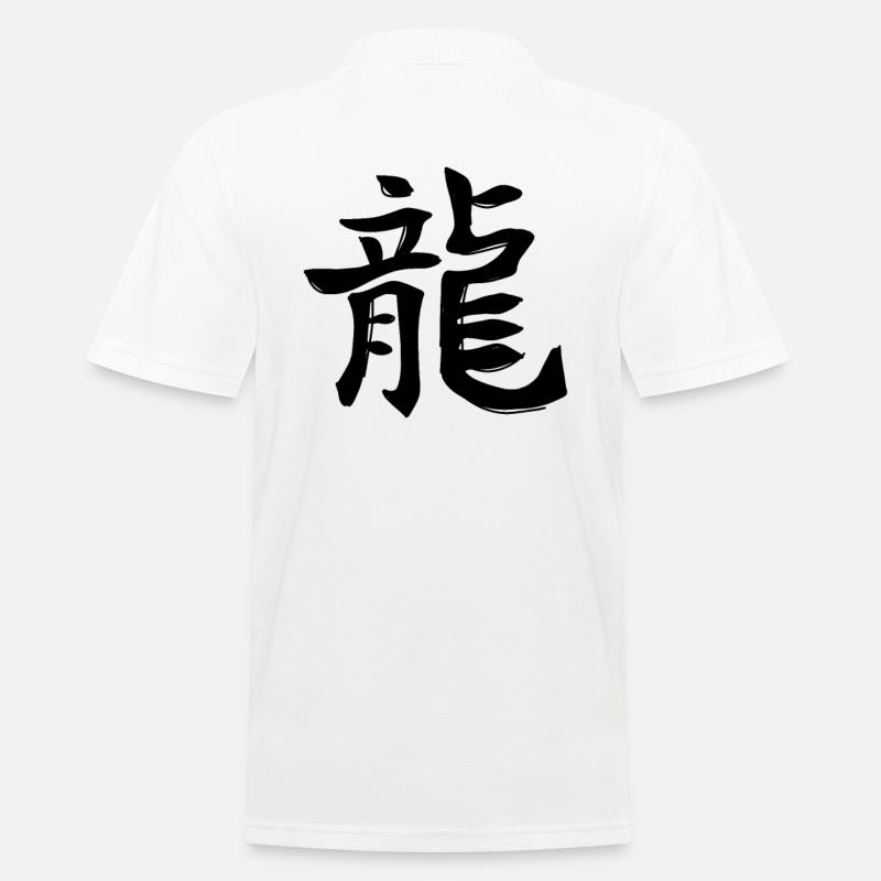 Drache Chinesisches Sternzeichen - Männer Poloshirt - Weiß