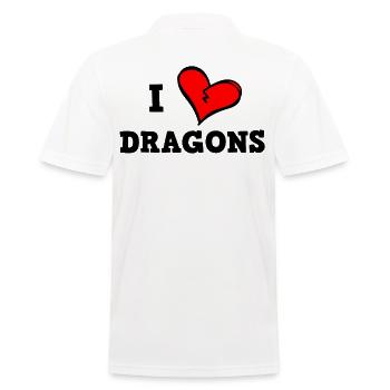 Ich liebe Drachen - Männer Poloshirt - Weiß - Hinten - Kai (181cm)