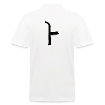 Korean letter A - Men's Polo Shirt - white - Back - Kai (181cm)