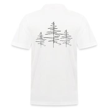 Baum Lineart - Männer Poloshirt - Weiß - Hinten - Kai (181cm)
