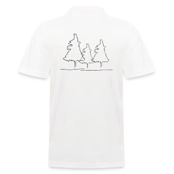 Baum Lineart - Männer Poloshirt - Weiß - Hinten - Kai (181cm)