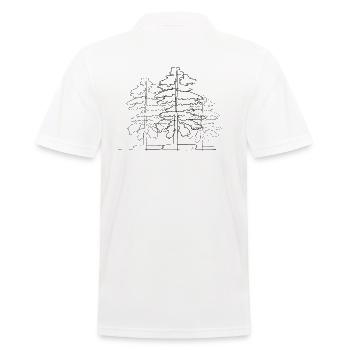 Baum Wald Lineart - Männer Poloshirt - Weiß - Hinten - Kai (181cm)