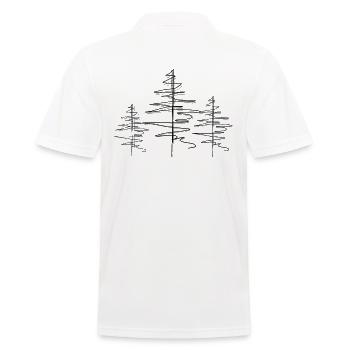 Baum Wald Lineart - Männer Poloshirt - Weiß - Hinten - Kai (181cm)