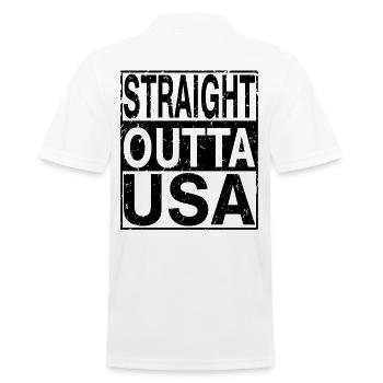 USA Straight outta USA - Polo Homme - blanc - Dos - Kai (181cm)