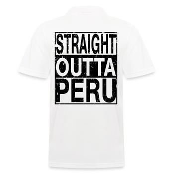 Peru Straight outta Peru - Männer Poloshirt - Weiß - Hinten - Kai (181cm)
