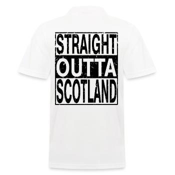 Schottland Straight outta Schottland - Männer Poloshirt - Weiß - Hinten - Kai (181cm)