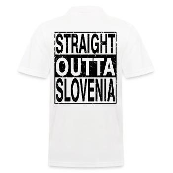 Slowenien Straight outta Slowenien - Männer Poloshirt - Weiß - Hinten - Kai (181cm)