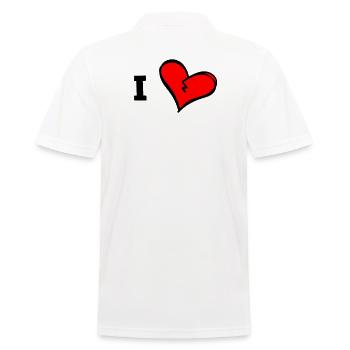 I love... insert your own text personalize - Men's Polo Shirt - white - Back - Kai (181cm)