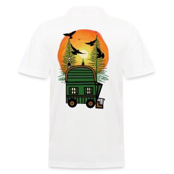 Bauwagen Naturfreund Freak Öko Haus Hütte wohnen - Männer Poloshirt - Weiß - Hinten - Kai (181cm)